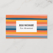 Farbige Candy Stripes QR Code Social Media Chic Visitenkarte (Vorderseite)