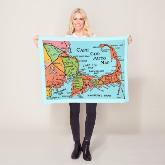 Farbige Cape Cod Karte 30x40 Fleece-Decke Fleecedecke (Beispiel)