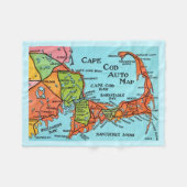 Farbige Cape Cod Karte 30x40 Fleece-Decke Fleecedecke (Vorderseite (Horizontal))