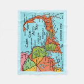 Farbige Cape Cod Karte 30x40 Fleece-Decke Fleecedecke (Vorderseite)