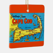 Farbige Cape-Cod-Karten-Verzierung Keramikornament (Rechts)