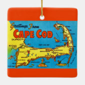 Farbige Cape-Cod-Karten-Verzierung Keramikornament (Rückseite)