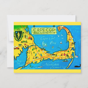 Farbige Cape Cod  Postkarte