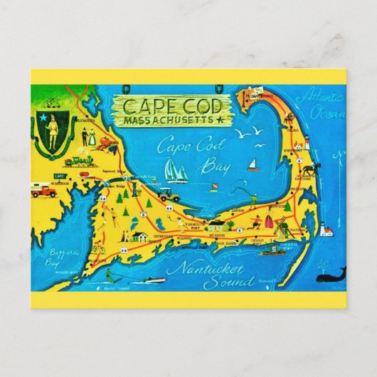 Farbige Cape Cod Postkarte (Vorderseite)