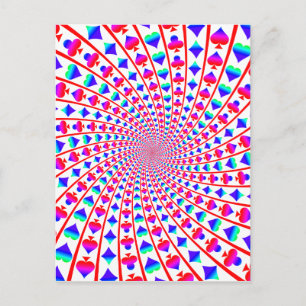 Farbige Card-Anzug Vortex Postkarte