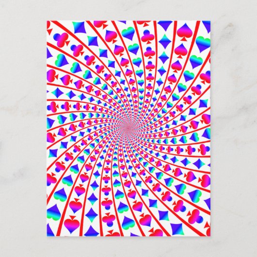 Farbige Card-Anzug Vortex Postkarte (Vorderseite)