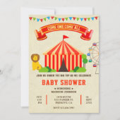 Farbige Carnival Circus Babydusche Einladung (Vorderseite)