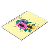 Farbige Cartoon-Blume Notizblock (Linke Seite)