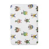 Farbige Cartoon-Charaktere der Fun Family Badematte (Vorderseite Vertikal)