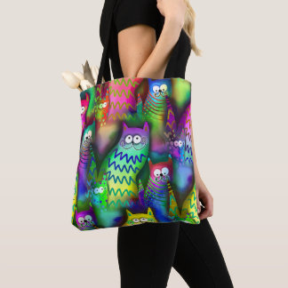 Farbige Cartoon Katzen Tasche