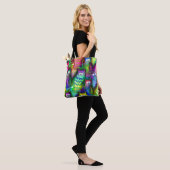 Farbige Cartoon Katzen Tasche (Am Model)
