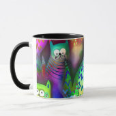 Farbige Cartoon Katzen Tasse (Links)