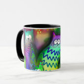 Farbige Cartoon Katzen Tasse (Vorderseite Links)