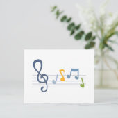 Farbige Cartoon-Musiknote Postkarte (Stehend Vorderseite)