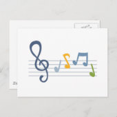 Farbige Cartoon-Musiknote Postkarte (Vorne/Hinten)