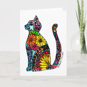 Farbige Cat Card Karte