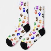 Farbige Cat Pawprints Socken (Linkes Detail)