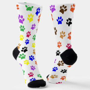 Farbige Cat Pawprints Socken