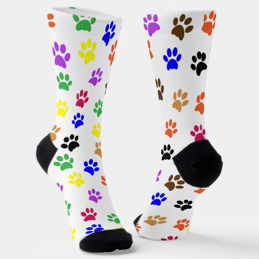 Farbige Cat Pawprints Socken (Gewinkelt)