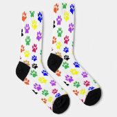 Farbige Cat Pawprints Socken (Rechts)