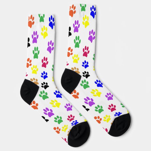 Farbige Cat Pawprints Socken (Rechts)