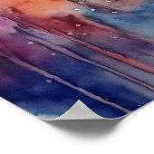 Farbige Cat Silhouette Watercolor Wall Poster (Ecke)