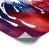 Farbige Cat Silhouette Watercolor Wall Poster (Ecke)