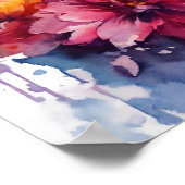 Farbige Cat Silhouette Watercolor Wall Poster (Ecke)