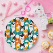 Farbige Cats Musterpapiere Teller (Party)