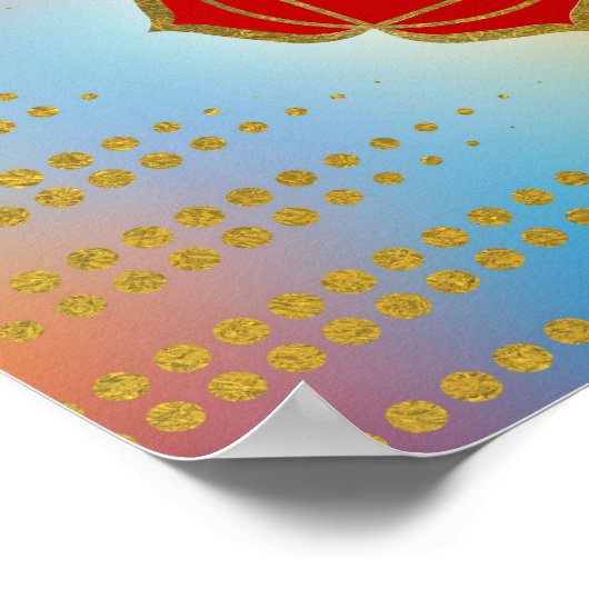 Farbige Chakras-Komposition Poster (Ecke)