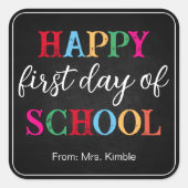 Farbige Chalkboard School Sticker (Platz) (Vorderseite)