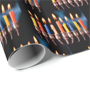 Farbige Chanukka-Menora Geschenkpapier