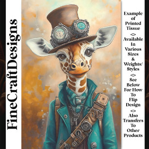 Farbige charmante Giraffe, Zylinder AE5P Decoupage Seidenpapier