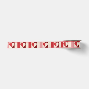 Farbige Checkerboard Herz Ribbon Satinband