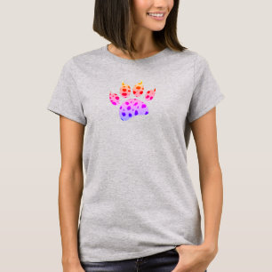 Farbige Cheetah Paw Print T-Shirt
