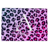 Farbige Cheetah Print Monogram Große Geschenktüte (Rückseite)