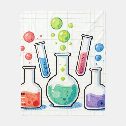 Farbige Chemie-Laborglaswaren Fleecedecke (Vorderseite)