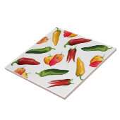 Farbige Chili-Paprikaschoten Fliese (Seite)