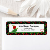 Farbige Chili-Paprikaschoten geben das Adressetike (Insitu)