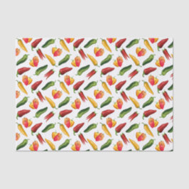 Farbige Chili-Paprikaschoten Seidenpapier