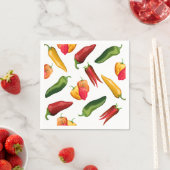 Farbige Chili-Paprikaschoten Serviette (Beispiel)