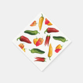 Farbige Chili-Paprikaschoten Serviette (Ecke)