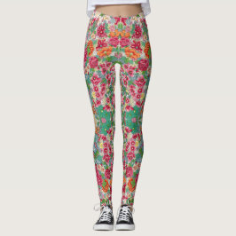 Farbige chinesische Blume Leggings - Hübsch