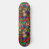 Farbige chinesische Blumen-Skateboard Skateboard (Vorderseite)