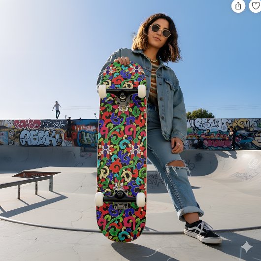 Farbige chinesische Blumen-Skateboard Skateboard