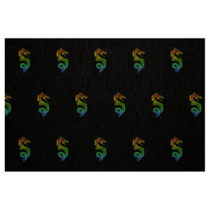 Farbige chinesische Drachennatur Stoff