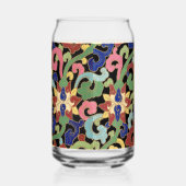 Farbige Chinoiserie Blumenelemente auf Schwarz Dosenglas (Links)
