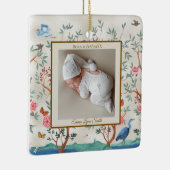 Farbige Chinoiserie mit Bilderrahmen Keramikornament (Rechts)