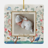 Farbige Chinoiserie mit Bilderrahmen Keramikornament (Rückseite)