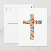 Farbige christliche Kreuz Postkarte (Vorne/Hinten)